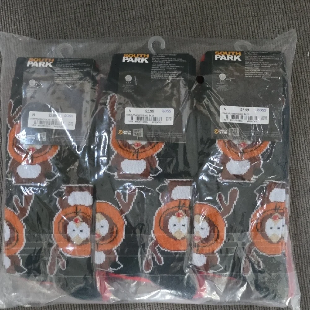Mens Cartoon Character Socks Set, 3 Packs Of 6, 18 Total, New, Shoe Size 6-12.